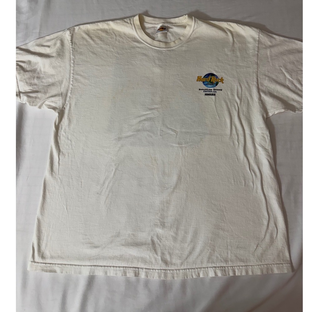 Hard Rock Cafe Honolulu Elvis Presley Signature Series XIX White T-Shirt Mens XL